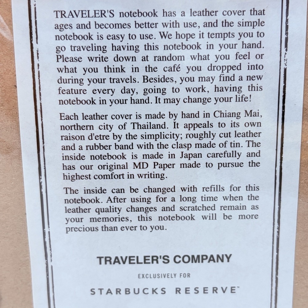 TRAVELER'S notebook Starbucks Reserve Roastery Tokyo Regular Camel - Picture 4 of 13
